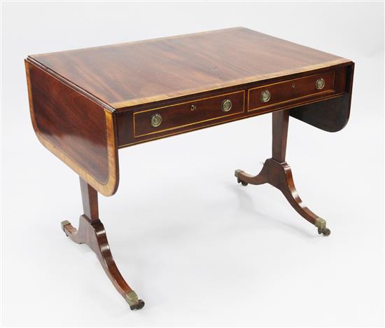 A George III mahogany sofa table, W.4ft 11in.